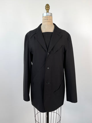 Luxurious black masculine convertible blazer